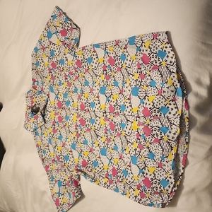 Men's Short Sleeve Button-Down / Funky 90s Pattern / Sz Medium / Massive Brand